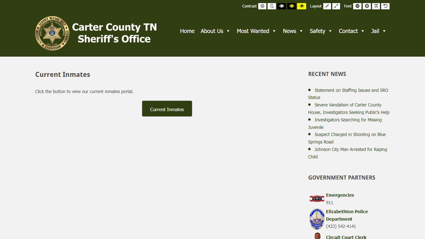 Current Inmates – Carter County TN Sheriff's Office